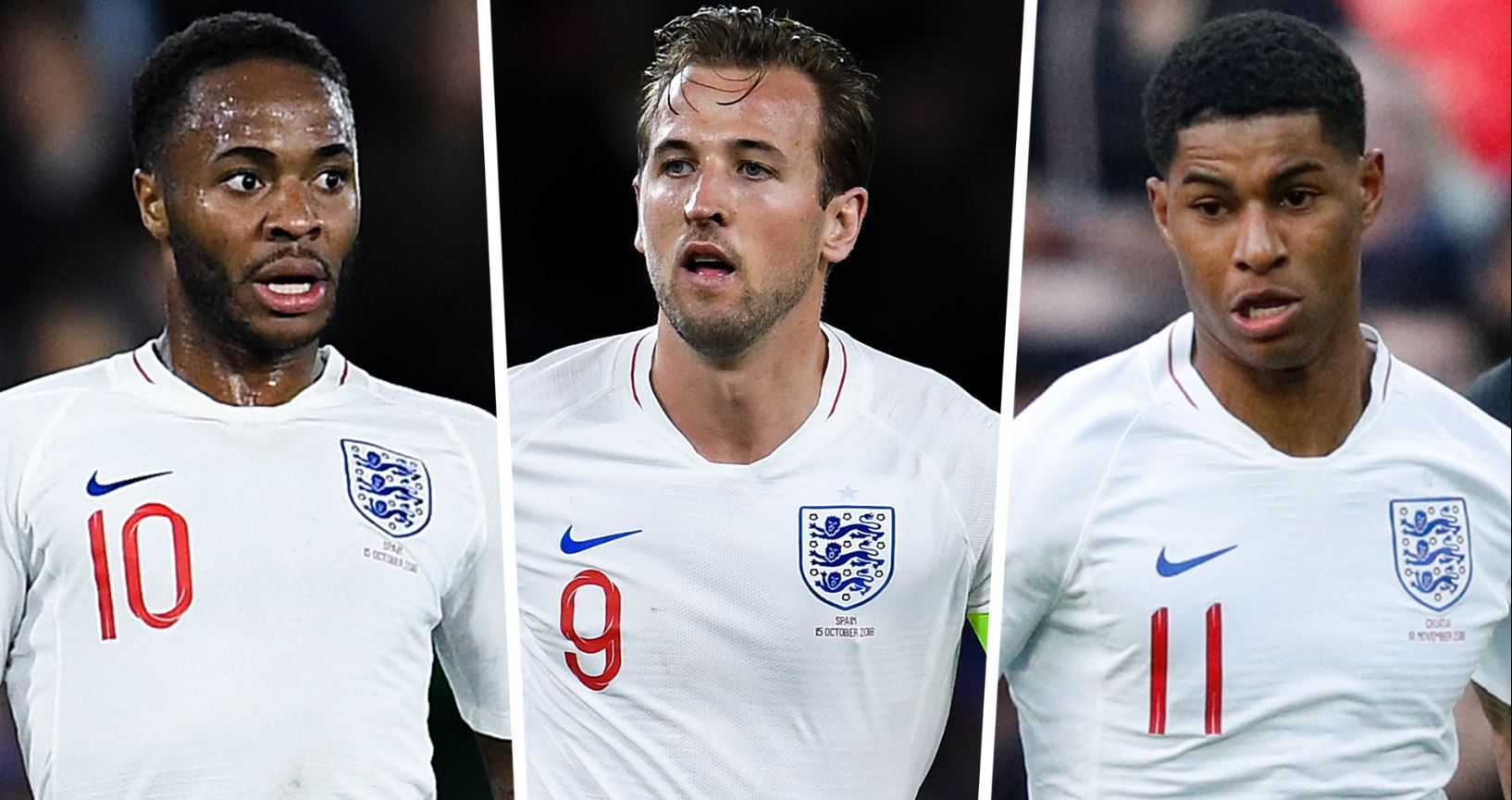 Harry Kane, Raheem Sterling và Marcus Rashford